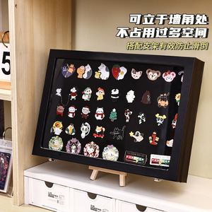 Brooch Storage Box With Felt Board Dustproof Lid Metal Medal Badge <b>Display</b> Case Desktop Organizer - Product Image 3