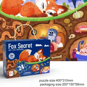 Puzles educativos personalizados para niños, puzles estampados educativos de 24 piezas, venta al por mayor
