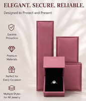 Assortiment de boîtes de rangement pour bijoux en cuir PU de qualité supérieure, velours élégant, fermeture à pression, différentes tailles, pour bagues, boucles d'oreilles, pendentifs, colliers, en vrac