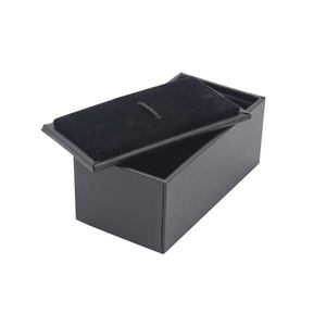 Универсальная коробка для запонок и галстук-зажимов оптом, модные аксессуары, черная бумага, высококачественная упаковка для галстук-зажимов - Product Image 2