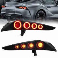 Feux arrière LED Nafu Auto Clear à anneau circulaire avec clignotants séquentiels, compatibles avec Toyota Supra 2021 et modèles ultérieurs, lampe arrière modifiée
