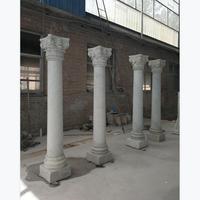 Pilier romain solide Colonnes en pierre de marbre Pilier de temple haut carré avec support Caractéristiques de la pierre de balustrade préfabriquée
