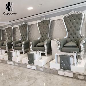 Manufacturer European Style Crown Design <b>High</b> <b>Back</b> Spa Pedicure Chair Base Integrated Water Massage Foot Bath Pedicure Chair - Product Image 1