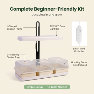 Kit per la Germinazione di Semi da Interno con Luce LED: Lampada da Coltivazione da 20W con Cupole di Umidità per Aumentare il Tasso di Germinazione OEM & ODM - Product Image 6