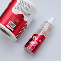 Étiquettes personnalisées transparentes en PET imperméables et résistantes à l'huile pour brumes corporelles - Rouleaux d'autocollants en film métallisé pour parfums, shampoings et sprays corporels