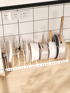 Support de rangement pour couvercles de casseroles en fil métallique extensible à 13 crochets pour le rangement en <span class=keywords><strong>cuisine</strong></span> - Product Image 4