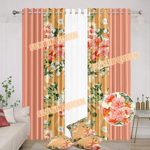 Venta al por mayor, 5/7 Uds., cortina con funda de cojín a juego, cortinas negras para la sala de estar, cortina de ventana de lujo para el hogar - Product Image 6