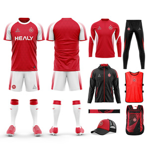 ชุดเสื้อฟุตบอลแฟนบอลโลก 2026 HEALY พร้อมโลโก้สั่งทำพิเศษ ชุดฟุตบอลผู้ชายแบบแห้งเร็ว ระบายอากาศได้ดี ชุดยูนิฟอร์มฟุตบอลครบชุด - Product Image 1