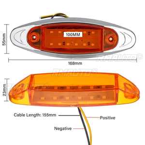 10 pièces 12V 24V 12 LED Feu de position latéral, Clignotant, Feu arrière, Feu de signalisation pour Voiture, Camion, Remorque, Bus, Bateau, Camionnette, Caravane - Product Image 6