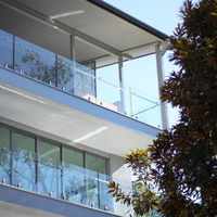 Balustrade en verre trempé sans cadre avec support en acier inoxydable pour balcon