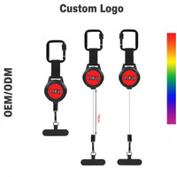Porte-clés mousqueton rétractable personnalisé avec logo, cordon en plastique, impression UV, porte-badge, enrouleur, sangle tactique extérieure antivol