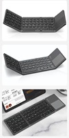 Keyboard Nirkabel Ultra Tipis Mini 2.4Ghz dengan Keypad Numerik, Keyboard Lipat Spanyol untuk Perjalanan, Tablet Laptop, Operasi Mekanis