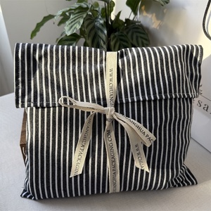 BSCI Custom Stripe Portable Travel Cosmetics Wash Makeup <b>Bag</b> Stripes Large Toiletry Pouch Cotton Canvas Envelope Make up <b>Bag</b> - Product Image 2