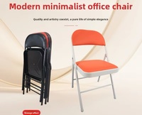Chaise pliante de style moderne et minimaliste avec structure métallique pour conférence, bureau, formation, travail simple et mobilier d'extérieur