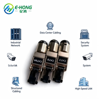 Connecteur modulaire RJ45 sans outil de style allemand CAT6A SFTP anti-vibration, blindé en alliage de zinc, plaqué or, 10 Gbit/s, 500 MHz, 8P8C