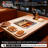 Conduit d'évacuation de fumée supérieur personnalisé AOBL Hot Pot sans fumée Table de barbecue