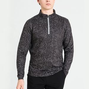 Sweat-shirt à capuche pour homme avec logo personnalisé, manches longues, noir, fermeture éclair 1/<span class=keywords><strong>4</strong></span>, polaire, motif uni, fermeture éclair quart, pull de <span class=keywords><strong>golf</strong></span>, de gym - Product Image 2