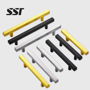 Stainless Steel Silver Black Gold T Bar Adjustable Modern Kitchen Bedroom Bathroom Outdoor Hotel Dresser Cabinet Handles Knobs - Product Image 1
