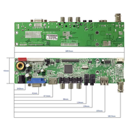 Papan Kontrol LCD LVDS Pemantauan Keamanan JX/OEM Tegangan Lebar 9~24V Full HD 1920x1080 VGA USB AV Input Mendukung PAL/NTSC/SECAM