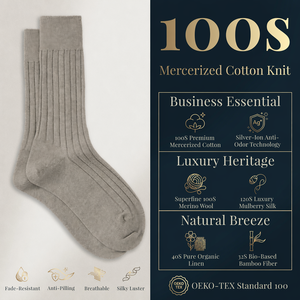 Calzini <span class=keywords><strong>da</strong></span> Uomo di Lusso Extra-Large in Misto Cashmere e Lana, Traspiranti e Antibatterici, Calzini Eleganti <span class=keywords><strong>da</strong></span> Ufficio - Product Image 2
