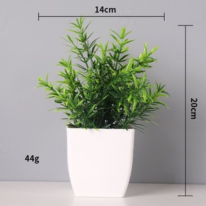 Lanxinfang Plante verte artificielle <span class=keywords><strong>en</strong></span> <span class=keywords><strong>pot</strong></span> faite à la main transfrontalière, décoration <span class=keywords><strong>de</strong></span> la maison, décoration <span class=keywords><strong>de</strong></span> bureau, modèle <span class=keywords><strong>de</strong></span> bonsaï 004 artificiel - Product Image 4