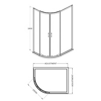 Vente directe d'usine Cabine de douche moderne Porte de douche coulissante en verre Noir mat