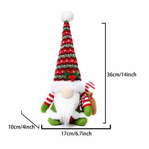 Nordic Style <b>Handmade</b> Felt Christmas Decoration Set Santa Claus Backbag Faceless <b>Doll</b> Forest Rudolph Figurine 30cm Tree - Product Image 4