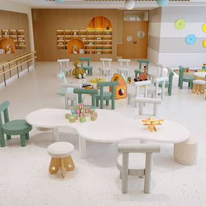Chiquitos Creative Children's Early Education Kindergarten Mesa y silla Set Madera maciza Área de juegos para niños Mesa y silla - Product Image 1