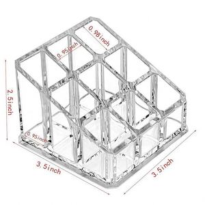 Almacenamiento cosmético acrílico 9 ranuras acrílico lápiz labial soporte organizador para tocador - Product Image 6