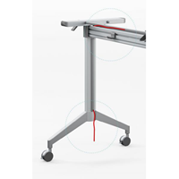 Grande table de conférence mobile ergonomique contemporaine à plateau relevable, montage facile, roulettes verrouillables, bureau de réunion inclinable pour bureau et école