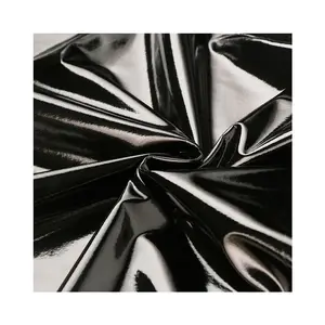 Marimekko Popular Eco-friendly High Spandex Shiny Glossy Stretch Leather Fabric With Milk Silk Fabric For Pants And Leggings
