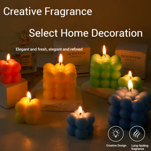 Vente chaude sans fumée à la main coloré Rubik's Cube forme aromathérapie bougie cire de soja bougies parfumées - Product Image 4