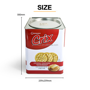 JYB - Caja <span class=keywords><strong>de</strong></span> Metal Cuadrada Resistente para Regalos Familiares, Recipiente Hermético <span class=keywords><strong>de</strong></span> Gran Capacidad para Galletas, <span class=keywords><strong>Dulces</strong></span> y Otros Productos - Product Image 3