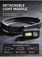 XPL COB Abnehmbare Stirnlampe, wiederaufladbares LED-Lauflicht mit XPL COB Dual Beam Magnetclip-Arbeitsleuchte für Camping im Freien