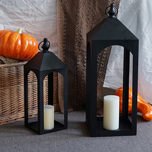 Tin tưởng cổ điển đơn giản sắt nến chủ kim loại đứng cho trang trí nội thất giáng sinh đám cưới thanh lịch Đèn Lồng Phong cách đèn lồng - Product Image 1