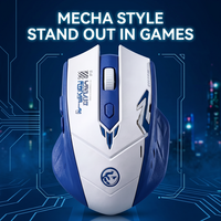 Souris de jeu sans fil de style mécanique, double mode 2.4G+BT, souris ergonomique silencieuse rechargeable pour PC, ordinateur portable, joueurs