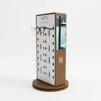 Présentoir de Comptoir Rotatif en Acrylique et Bois pour Lunettes de Soleil et de Vue avec Miroirs – Idéal pour Magasins et Boutiques – Modèle Classique