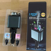 Chargeur de voiture à charge rapide 180W avec lampe aromathérapie multifonctionnelle à ciel étoilé romantique 5.3 PD/QC 30 et diffuseur d'arômes