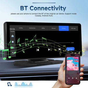 Podofo Moniteur de voiture portable sans fil CarPlay Android Auto 8,1'' DVR, autoradio compatible avec les caméras avant/arrière pour voitures, camions, fourgonnettes - Product Image 3