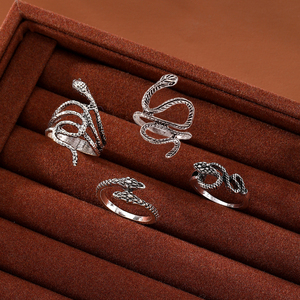 Fashionable Vintage <b>Snake</b> <b>Ring</b> Set for Women Serpent Jewelry <b>Silver</b> Color <b>Snake</b> Serpent <b>Ring</b> Piece Set - Product Image 4