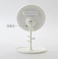 Miroir de maquillage à LED avec lumière Lampe de maquillage pour dames avec rangement Miroir rotatif de bureau Miroirs cosmétiques de forme ronde Cadeau de Noël
