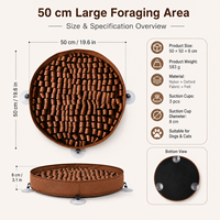 Tapis de recherche de nourriture pour animaux de compagnie en gros, en nylon doux à tissage dense, design arche ronde, pour alimentation lente et soulagement du stress, pour chiens et chats