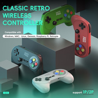 Kontroler Game Ganda Retro untuk Dukungan Multi-Pemain, Mendukung Konsol Game Windows/Mac/PC/Android/Linux, Joystick Nirkabel 2.4GHz