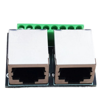 Carte adaptateur de port réseau RJ45, double prise femelle RJ45 vers bornier 8P à 3.5 pas carte de circuit imprimé adaptateur de port réseau