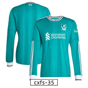 Футбольная футболка с длинным рукавом для болельщиков, антибактериальная, из нейлона/кашемира, с 3D-узором, для трансграничной торговли, осень-зима 2025 - Product Image 3