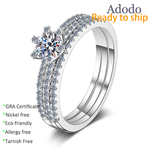 Anello in Argento 925 Placcato Platino con Moissanite, Gioiello Antiossidante VVS GRA 1ct, Anelli Impilabili Casual da <span class=keywords><strong>Donna</strong></span> alla Moda - Product Image 1