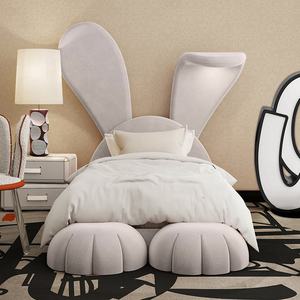 Camas Modernas Individuales Infantiles Muebles Tapizados Cama de Princesa Para Niña - Product Image 2