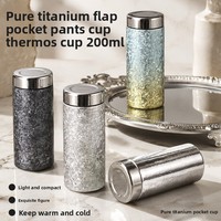 Tasse Thermos de Luxe Léger en Titane Pur, Double Paroi Sous Vide, avec Séparateur à Thé, Mini Tasse de Voyage Portable pour l'Extérieur