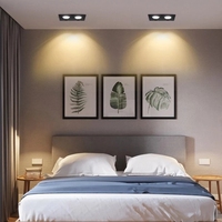 Jpungsun Plafonnier LED encastré carré à tête simple ou double 5W 7W 9W 12W 15W, spots LED orientables