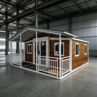 Maison conteneur préfabriquée pliable et extensible, maison modulaire préfabriquée avec une configuration à double aile, villa de villégiature, vie de luxe